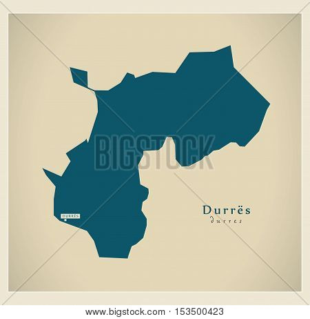 Modern Map - Durres AL Albania vector