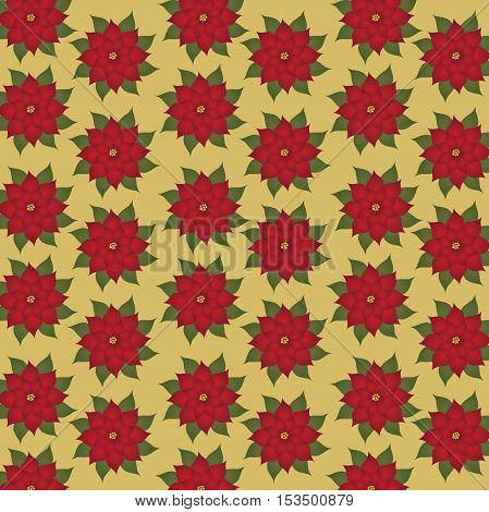 color vector Christmas seamless pattern hellebore flowers poinsettia gold background