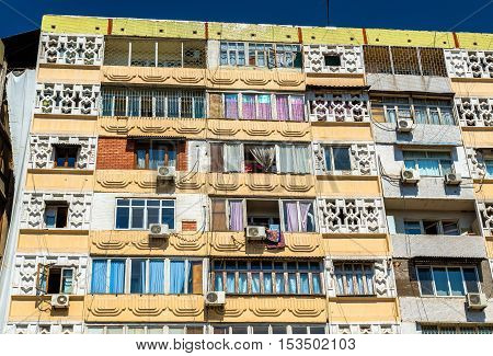 Soviet-era apartment building in centre of Tashkent - Uzbekistan