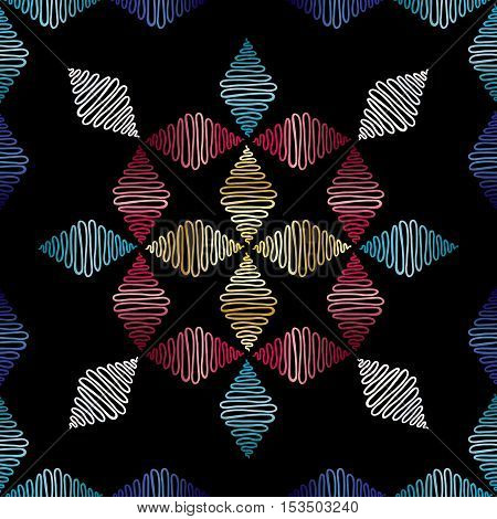 Hand drawn ornament seamless pattern. Abstract vector background.