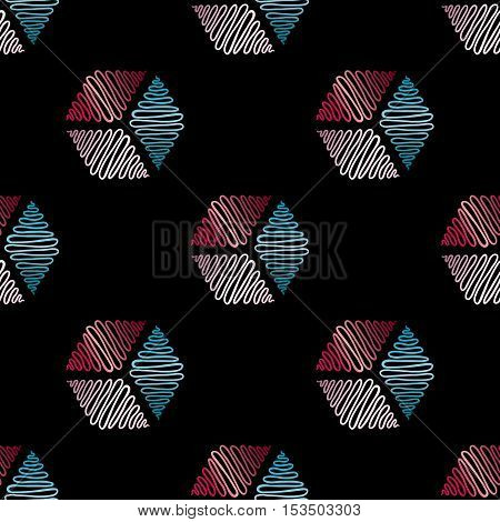 Abstract hand drawn geometrical seamless pattern. Vector modern background.