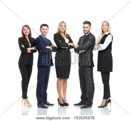 Successfull busines team isolated on white background