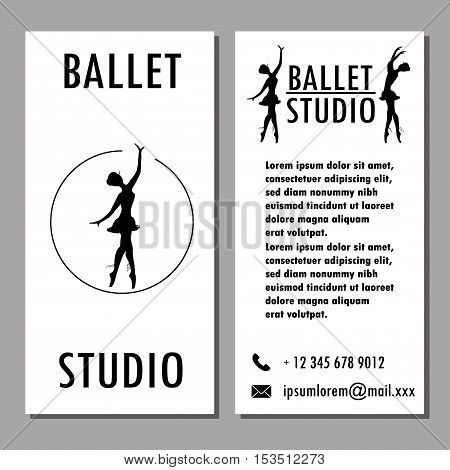 Design poster card or banner ballet school dance studio stock vector illustration