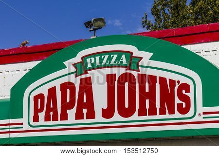 Logansport - Circa October 2016: Papa John's Take-Out Pizza Restaurant. Papa John's is the third largest take-out and pizza delivery chain in the world 