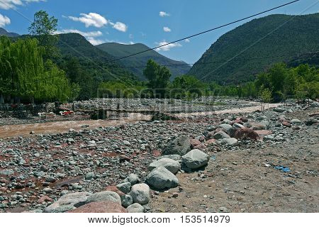 Beautiful view of Atlas, Ourika Valley. MOROCCO.