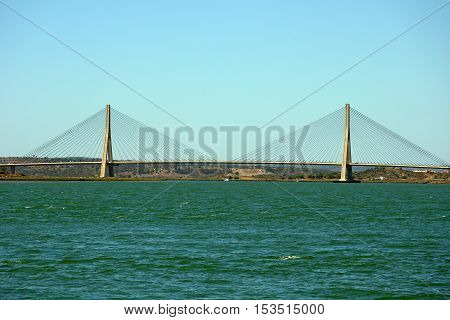 Beautiful view of Guadiana Bridge, SPAIN & PORTUGAL.