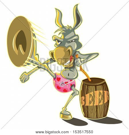 donkey kick brewery Isolated Comic Funny Character Cartoon Mule