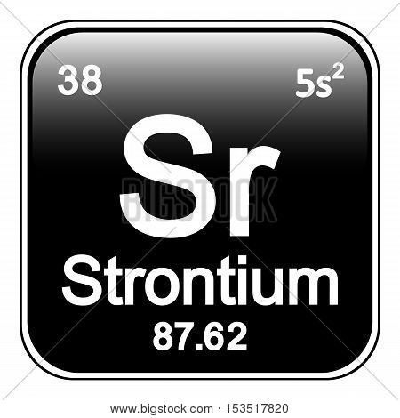 Periodic table element strontium icon on white background. Vector illustration.