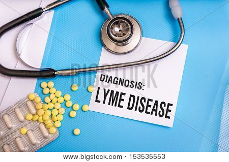 Lyme Disease Words Written On Medical Blue Folder
