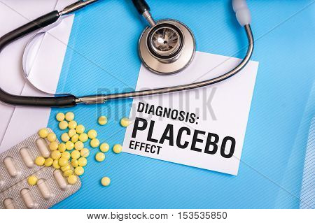 Placebo Effect Words Written On Medical Blue Folder