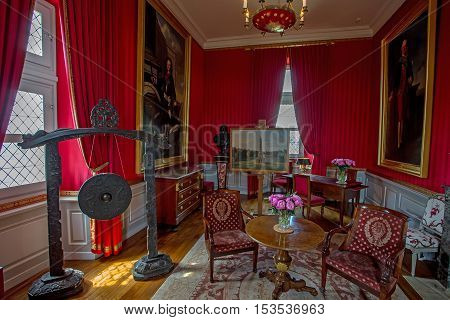 CASTLE OF BLOIS, BLOIS, FRANCE - CIRCA JUNE 2014: The interior of the Blois Castle in circa June, 2014. Blois is chateau in  the town of Blois in the Loire valley, UNESCO World Heritage Site.