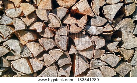 A closeup of wood logs texture as background