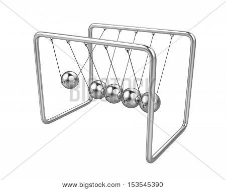 Newton's Cradle isolated on white background. 3D render