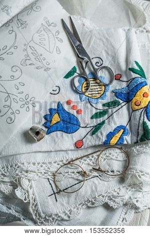 Handmade Embroidered Napkins Made Of Colored Threads