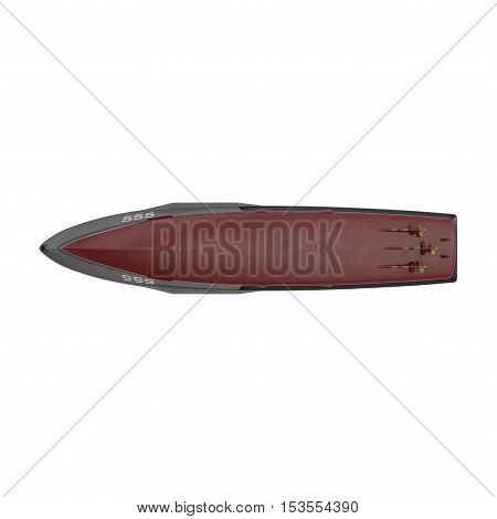 Missile  bottom on white background. 3D illustration