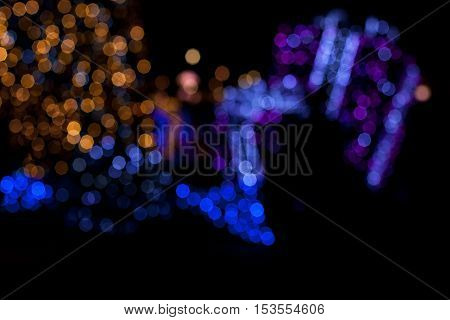 Blurred Silhouettes Of People On The Background Of Christmas Decorations 8