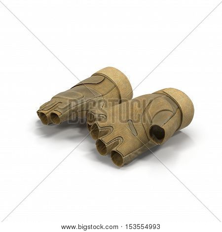 Outdoor Blackhawk short finger gloves US Soldier on white background. 3D illustration