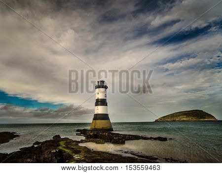 Penmon Lightohuse and Puffin Island, Anglesey, Wales