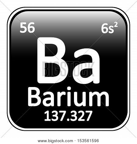 Periodic table element barium icon on white background. Vector illustration.