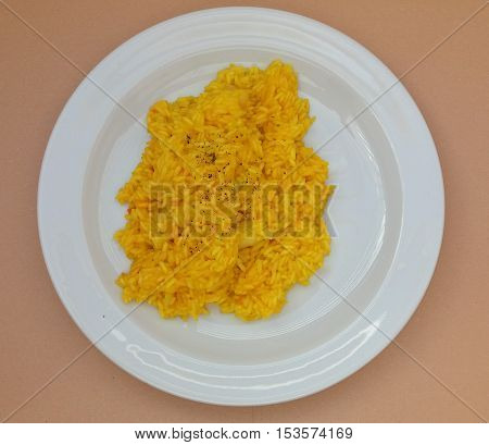 Saffron Risotto In A Dish