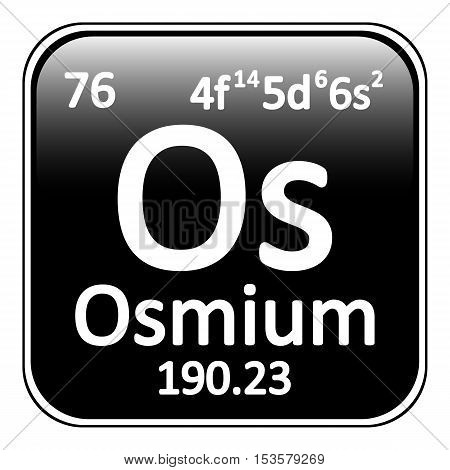 Periodic table element osmium icon on white background. Vector illustration.