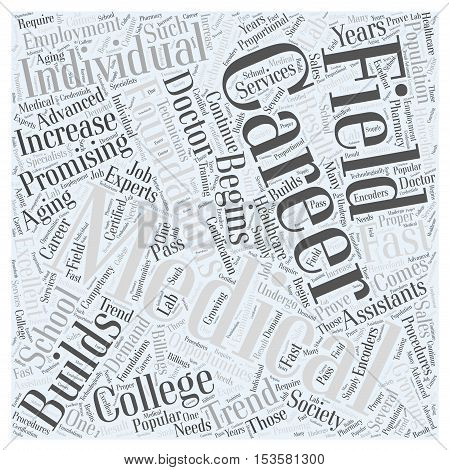 career in college medical word cloud concept