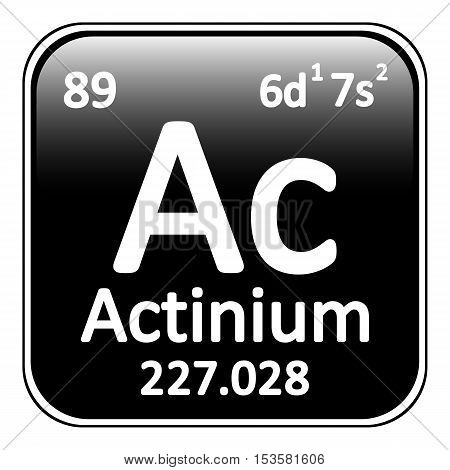 Periodic table element actinium icon on white background. Vector illustration.