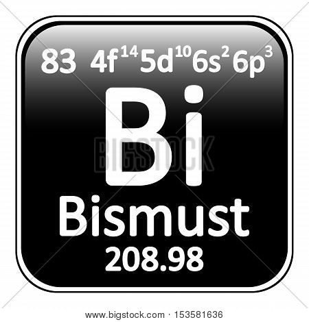 Periodic table element bismuth icon on white background. Vector illustration.