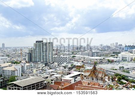 Bangkok Skyline Birds eye View in Thailand