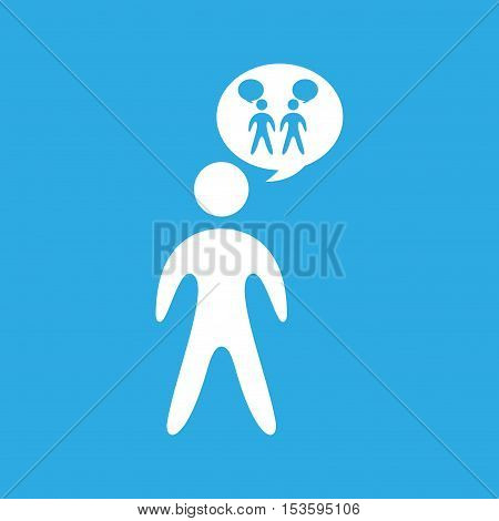 silhouette two prson bubble specch design graphic vector illustration