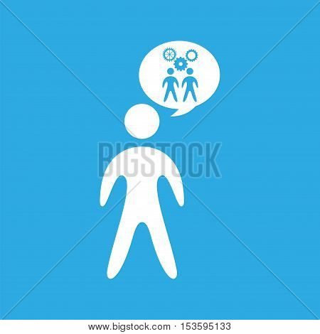 silhouette two man reamwork coopration work design vector illustration