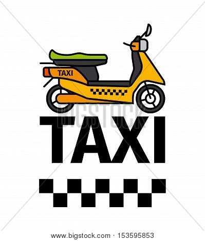Scooter taxi transport, advertising poster, vector illustration