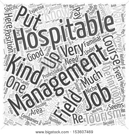 What Are Hospitality Management Jobs word cloud concept
