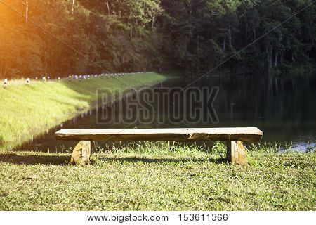 chair for relaxation in the lake park