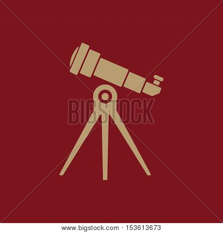 The telescope icon. Spyglass symbol. Flat Vector illustration