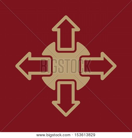 The navigation icon. Arrows symbol. Flat Vector illustration
