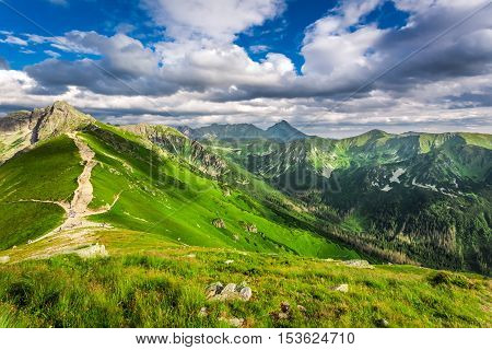 Tatra Mountains peaks in sunny day in summer
