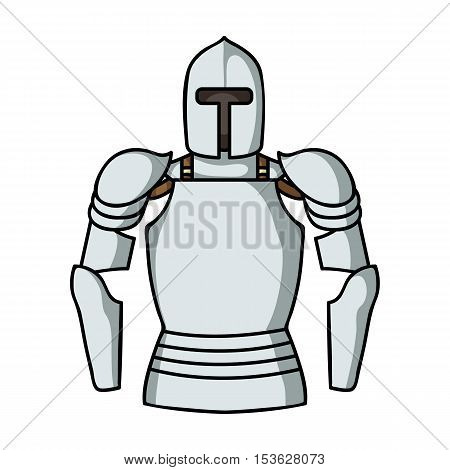 Plate armor icon in cartoon style isolated on white background. Museum symbol vector illustration.