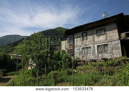 Old traditional house in Macahel Plateau with an elevation of 1350m along the Black Sea in Turkey