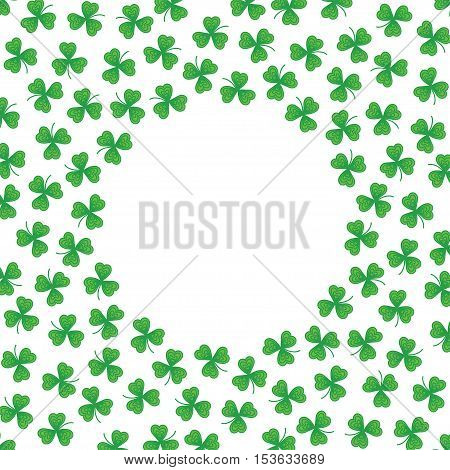 Background Pattern Border Frame With Clover Leaves