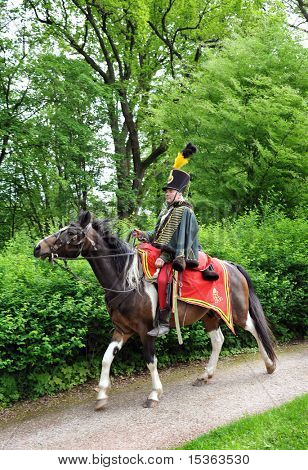 RATIBORICE, Tsjechië - 22 mei: Imperial manoeuvres - reconstructie van historische gebeurtenis, Hussar, 