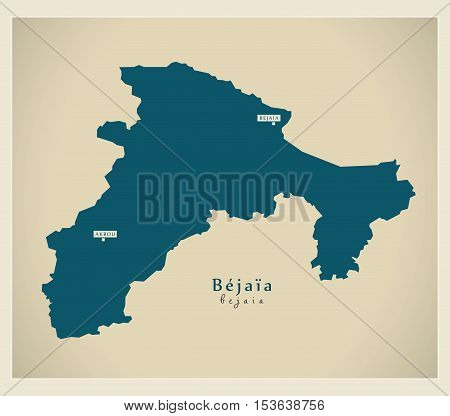 Modern Map - Bejaia DZ Algeria vector