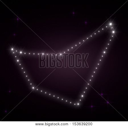 Capricornus zodiac sign. Galactic constellations, stars. Constellation map. Constellations background. Space stars. Horoscope constellations background. Zodiac constellations.