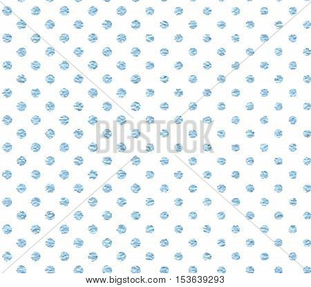Pattern in blue polka dot. Vector seamless pattern