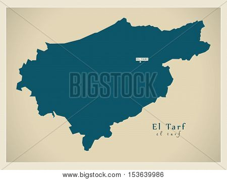 Modern Map - El Tarf DZ Algeria vector