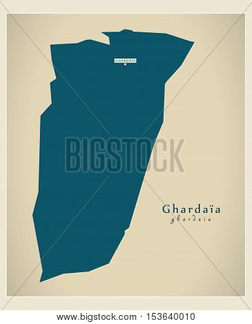 Modern Map - Ghardaia DZ Algeria vector