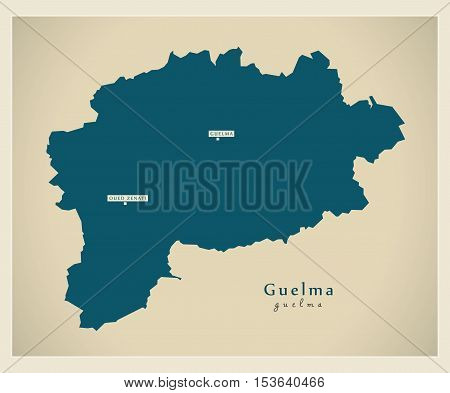 Modern Map - Guelma DZ Algeria vector