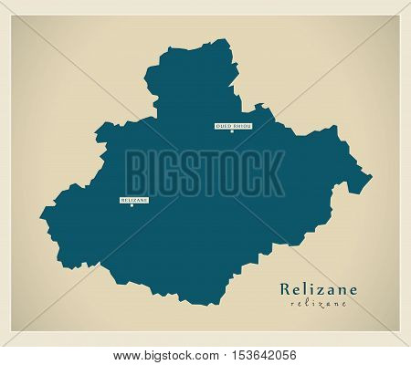 Modern Map - Relizane DZ Algeria vector