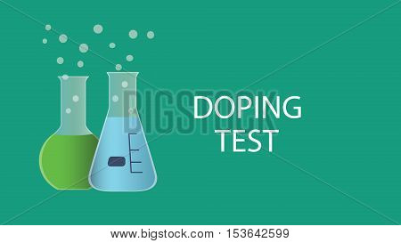 doping test dope concept illustration with laboratory bottle and text vector
