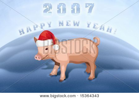 ピグレット幸せな新年。図。